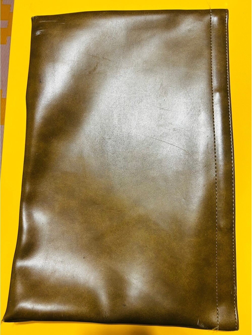 Vintage Faux Leather Snap Document Pouch 18x12 Oversized Portfolio Envelope